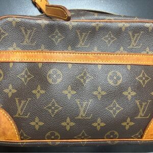 Authentic Louis Vuitton Brown and Tan Monogram Crossbody Bag